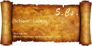 Scheer Csaba névjegykártya